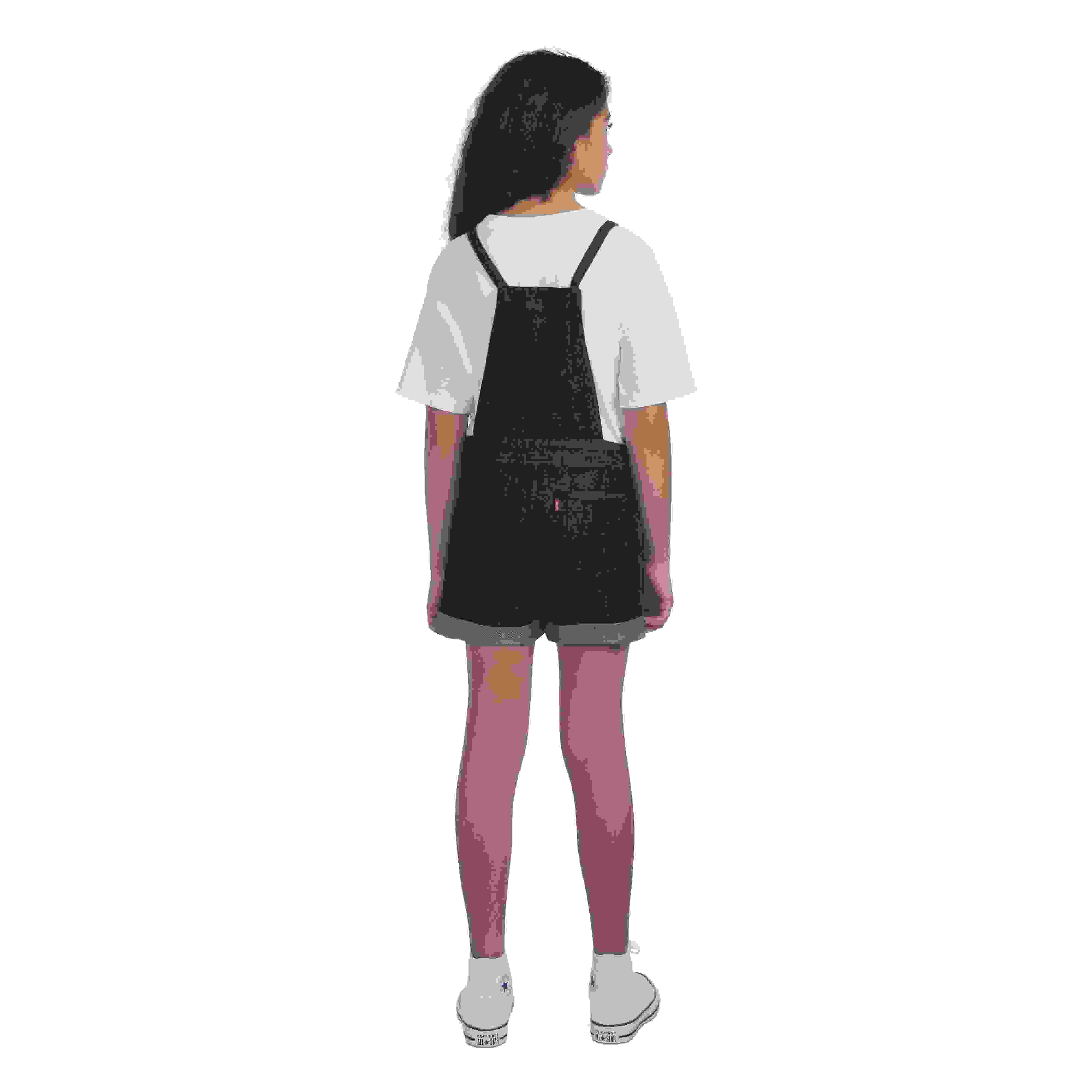 Levi's Knot Strap Big Girls' Black Wash Denim Shortalls